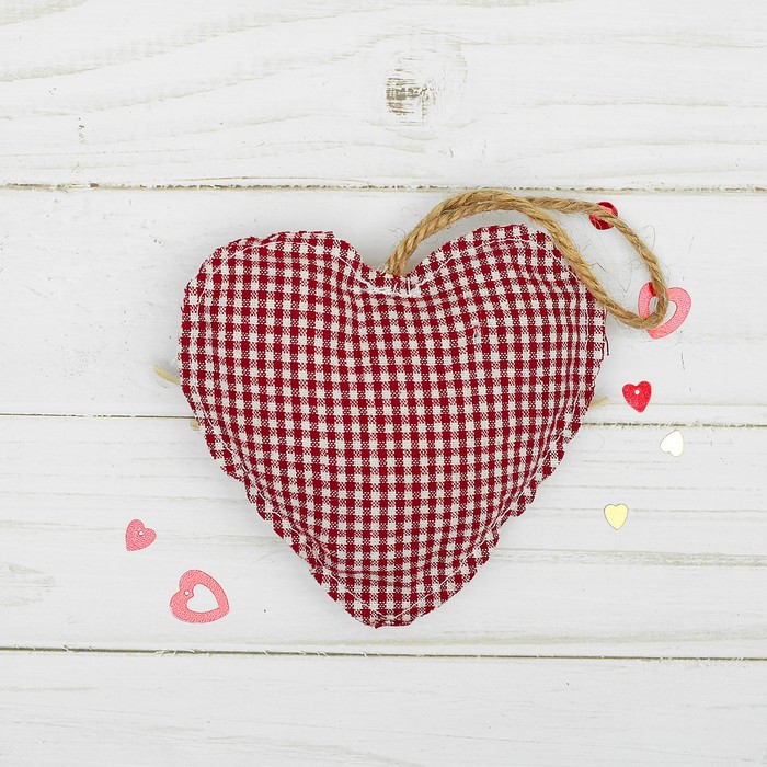 Мягкая игрушка-подвеска "Двойное сердце" бантик с пуговкой, цвета МИКС