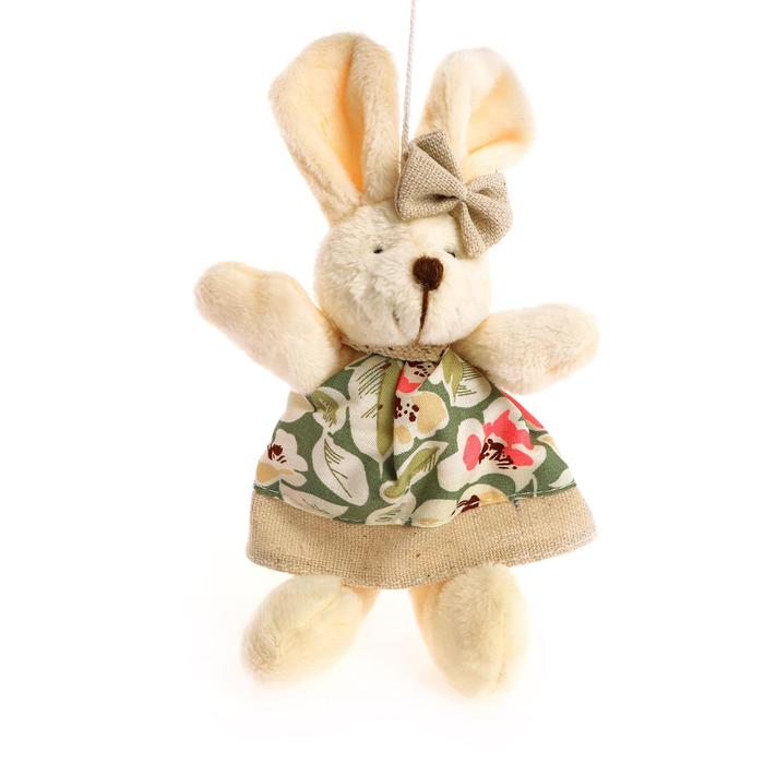 Мягкая игрушка-подвеска "Заинька" серый бантик, цвета и виды МИКС