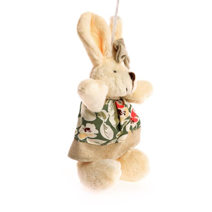 Мягкая игрушка-подвеска "Заинька" серый бантик, цвета и виды МИКС