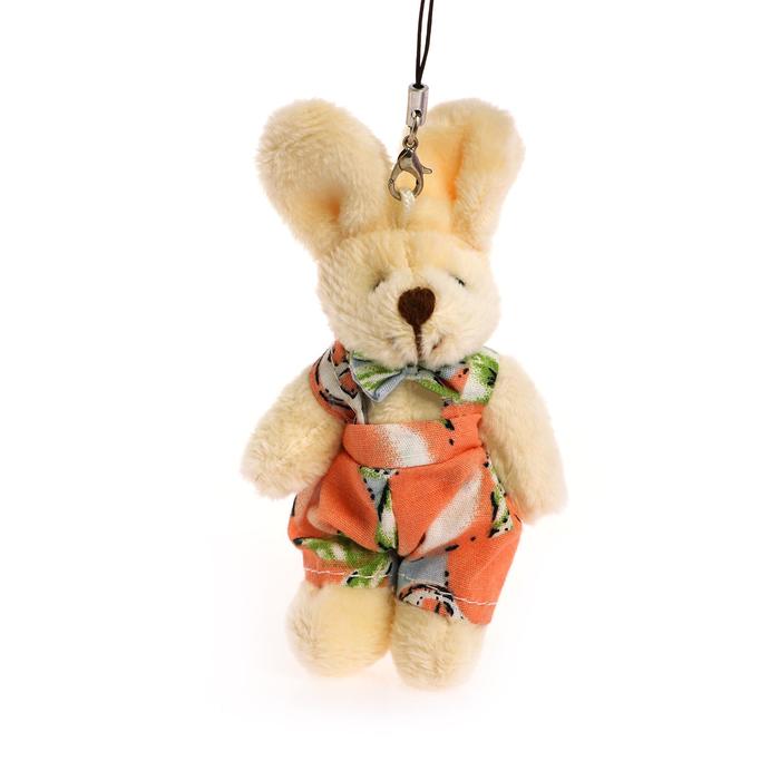 Мягкая игрушка-подвеска "Зайчик", тёмный носик, виды и цвета МИКС