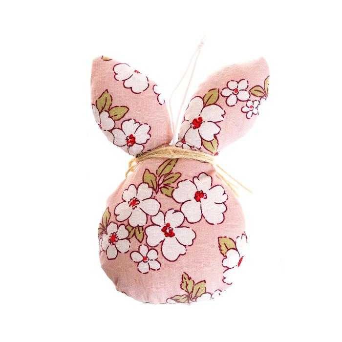 Мягкая игрушка-подвеска "Зайка" в цветочек, цвета МИКС