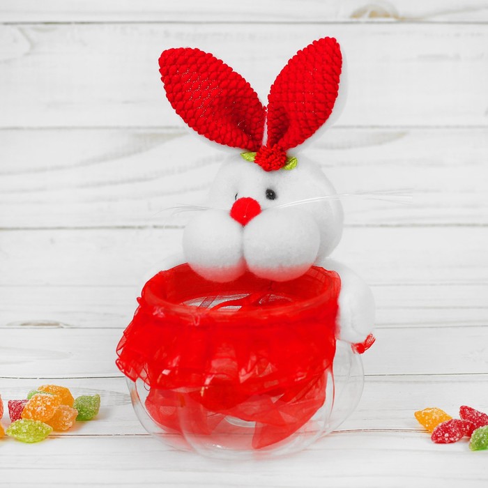 Конфетница "Заинька" с оборкой, 100 г, виды МИКС