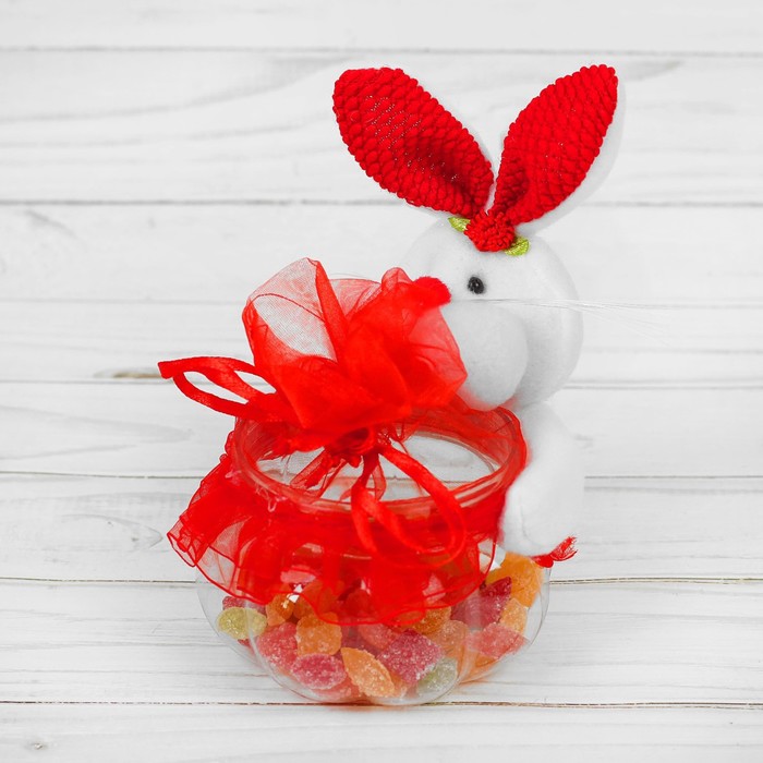 Конфетница "Заинька" с оборкой, 100 г, виды МИКС