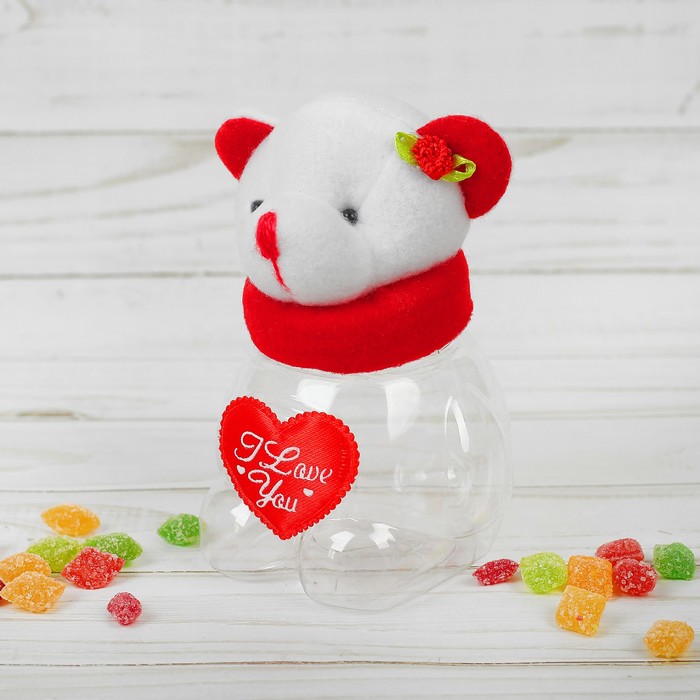 Конфетница "Мишутка" с сердцем, 100 г, виды МИКС