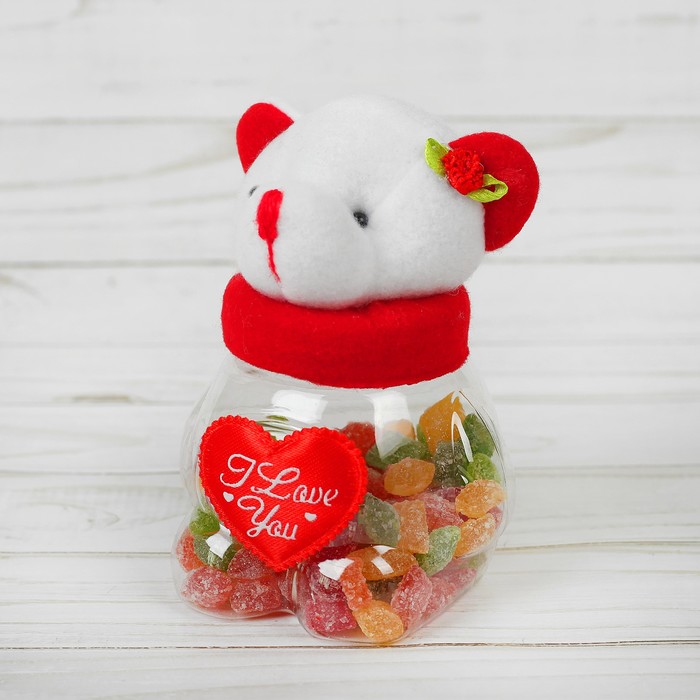 Конфетница "Мишутка" с сердцем, 100 г, виды МИКС