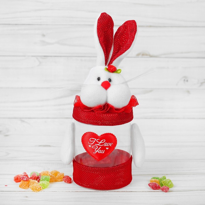 Конфетница "Зайка", яркие ушки, 150 г, виды МИКС