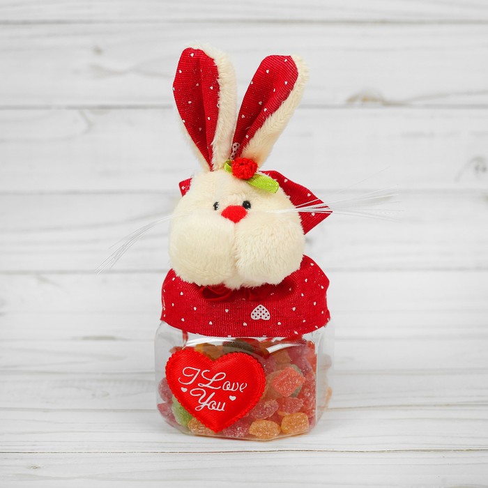 Конфетница "Заинька", сердечки на ушках, 100 г, виды МИКС