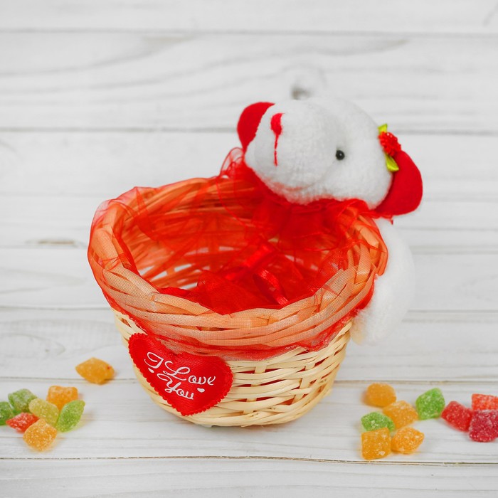 Конфетница "Мишутка" с сеткой, 250 г, виды МИКС