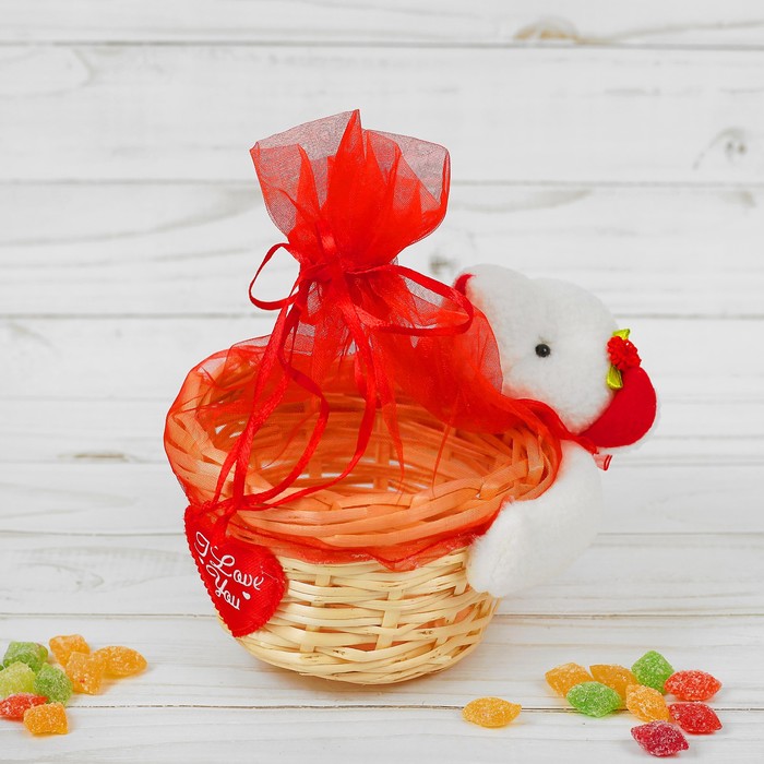 Конфетница "Мишутка" с сеткой, 250 г, виды МИКС