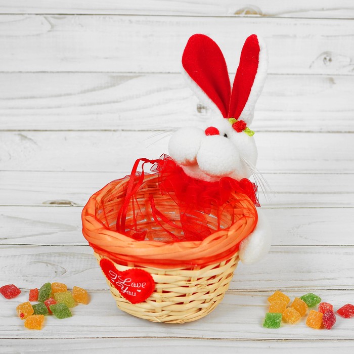 Конфетница "Заинька" с сеткой, 250 г, виды МИКС