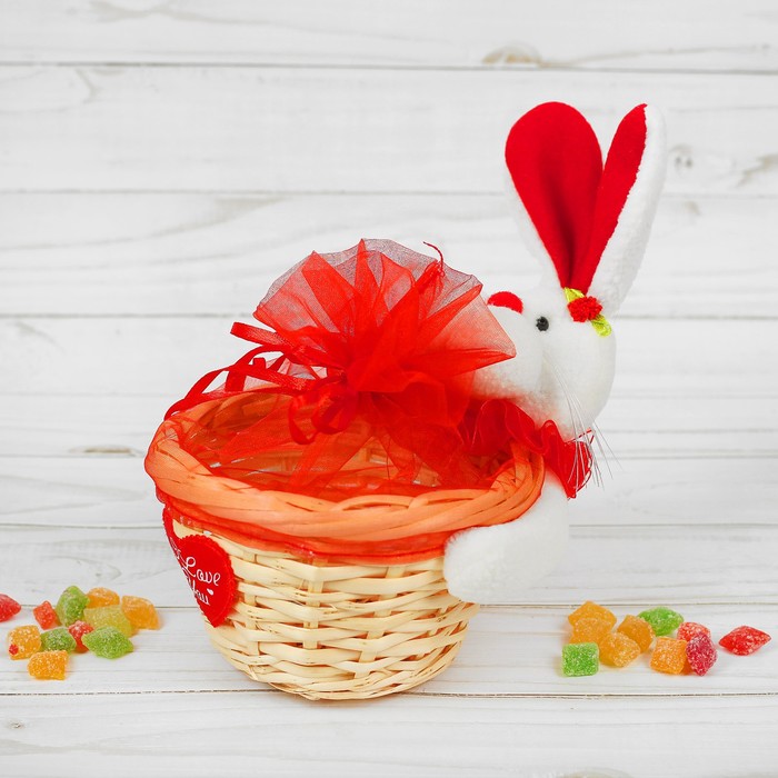 Конфетница "Заинька" с сеткой, 250 г, виды МИКС