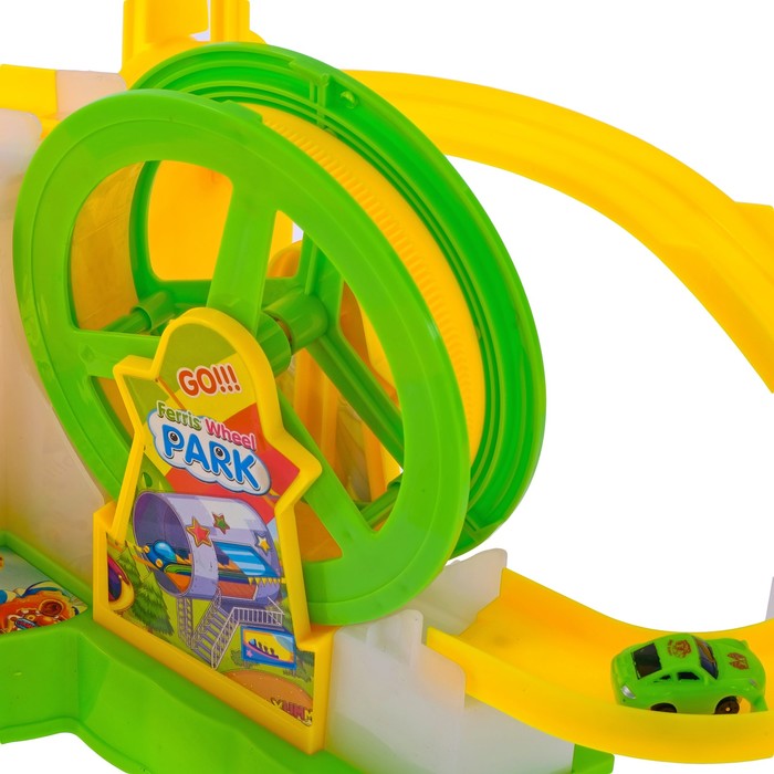 Автотрек "Парк аттракционов", работает от батареек, свет и звук