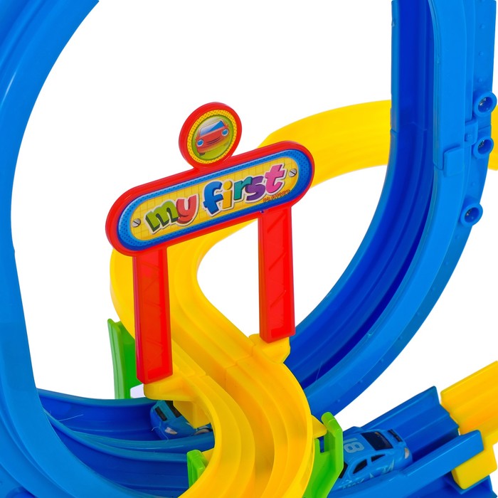 Автотрек "Веселые гонки", работает от батареек, свет и звук