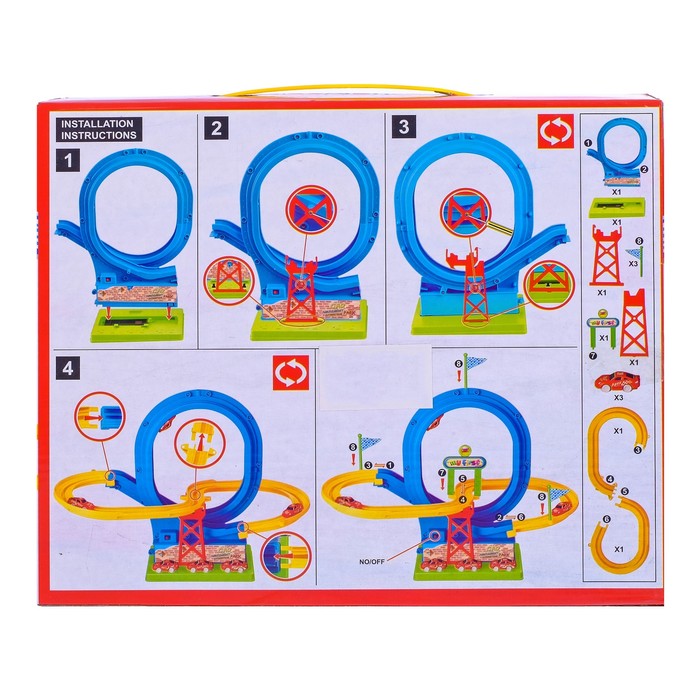 Автотрек "Веселые гонки", работает от батареек, свет и звук