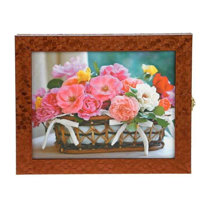 Ключница  "Букет в корзинке" багет 24х29х5 см