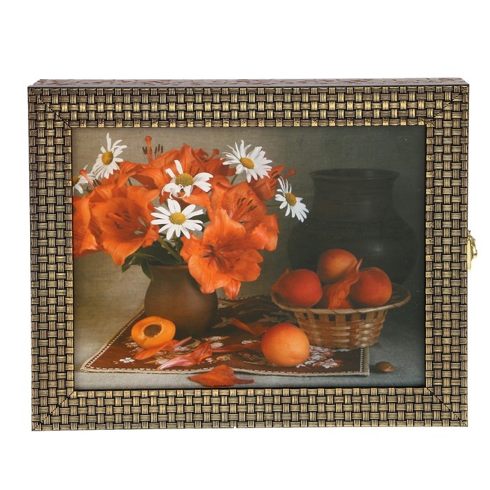 Ключница  "Цветы и фрукты" багет  24х29х5 см
