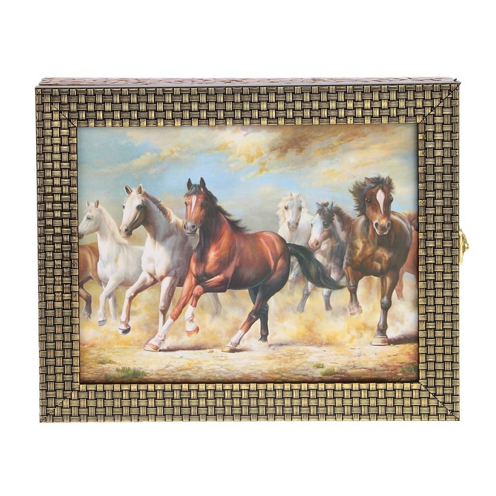 Ключница "Лошади" багет 24х29х5 см