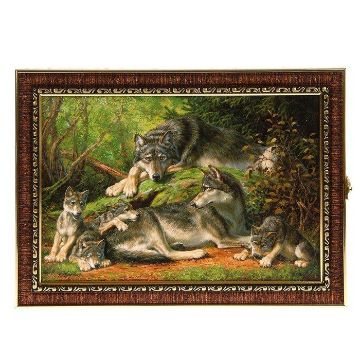 Ключница "Волки" багет  24х34х5 см