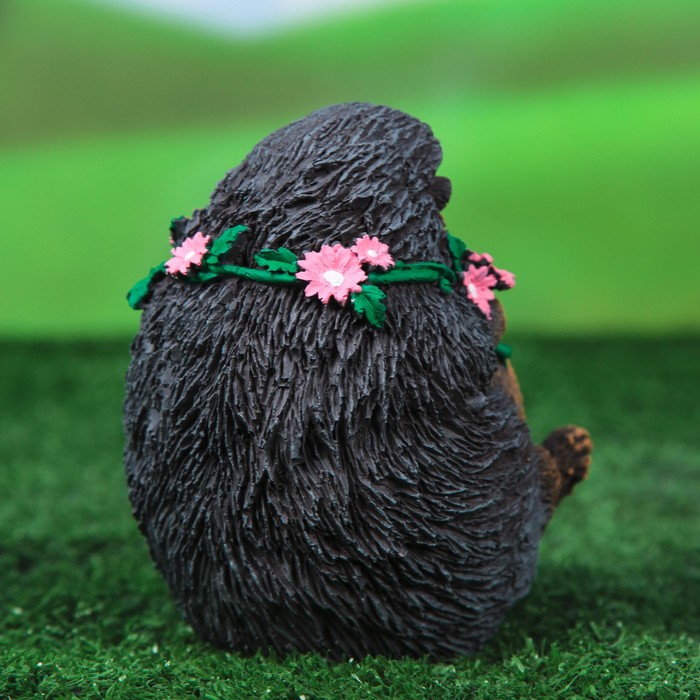 Садовая фигура "Ёжик с цветочками"