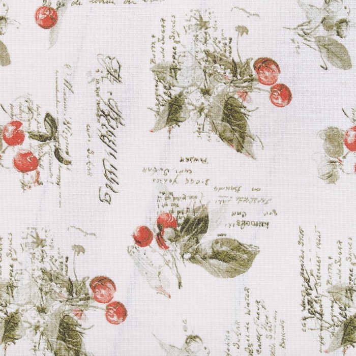 Кухонный набор вафельный "Вишенка" полотенце 45х60, прихватка 17х17, рукавичка 20х23,хл 100% 33128