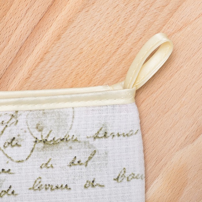 Кухонный набор вафельный "Вишенка" полотенце 45х60, прихватка 17х17, рукавичка 20х23,хл 100% 33128