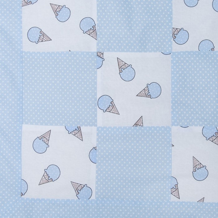 Комплект в кроватку ПРЕМИУМ Мороженки, 22 предмета, цв гол/бирюза, бязь