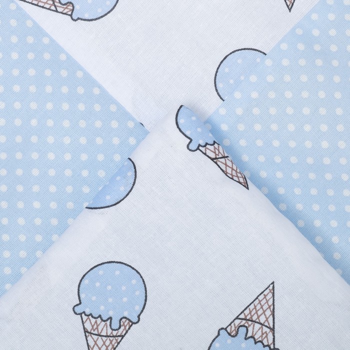 Комплект в кроватку ПРЕМИУМ Мороженки, 22 предмета, цв гол/бирюза, бязь