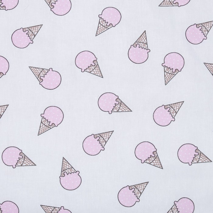 Комплект в кроватку ПРЕМИУМ Мороженки, 22 предмета, цв роз/сирень, бязь