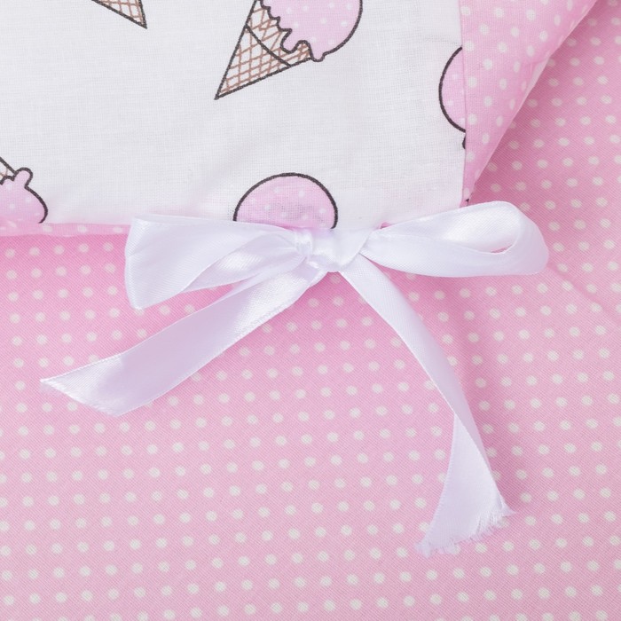 Комплект в кроватку ПРЕМИУМ Мороженки, 22 предмета, цв роз/сирень, бязь