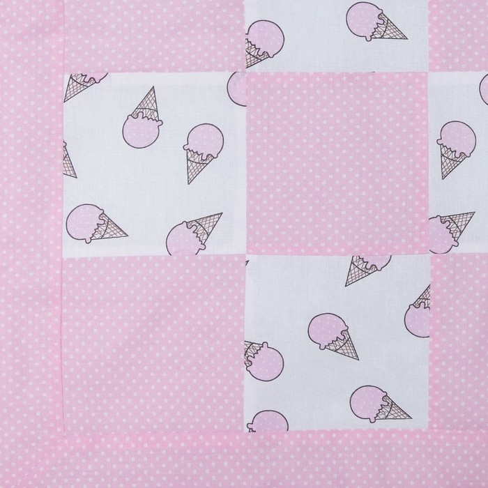 Комплект в кроватку ПРЕМИУМ Мороженки, 22 предмета, цв роз/сирень, бязь