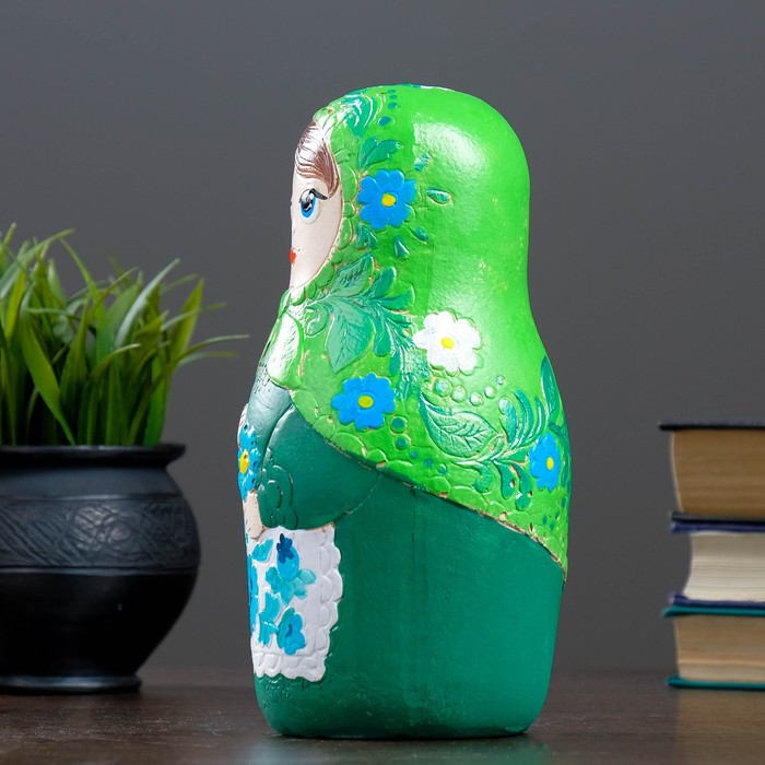 Копилка "Матрешка" 26см зелёная