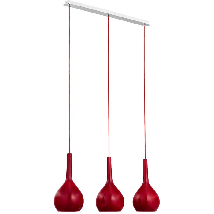 Люстра подвес VETRO RED 3x60Вт E27 хром 63x110см