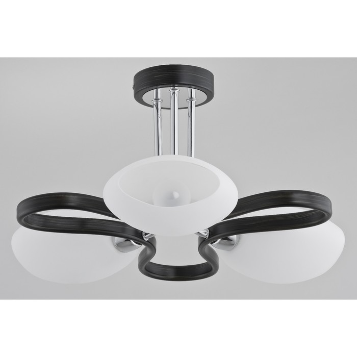 Люстра потолочная MAJORKA 3x40Вт E14 венге, хром 40x40x25см