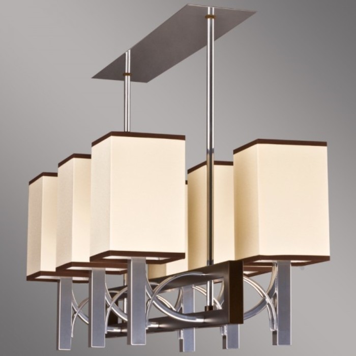 Люстра потолочная RIFFTA 6x60Вт E14 красный, хром 60x31x47см