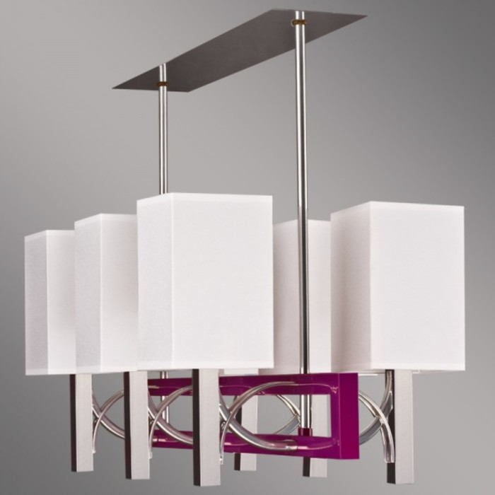 Люстра потолочная RIFFTA 6x60Вт E14 красный, хром 60x31x47см