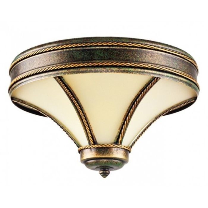 Люстра потолочная TANAJA Green 2x40Вт E27 Зеленый с патиной 37x37x22см