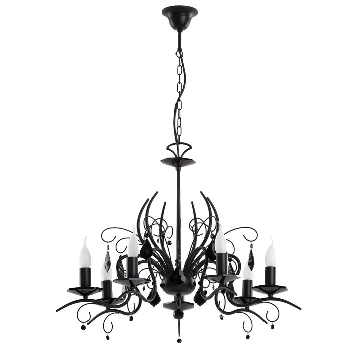 Люстра подвесная MONA BLACK 7x40Вт E14 черный 70x70x72см