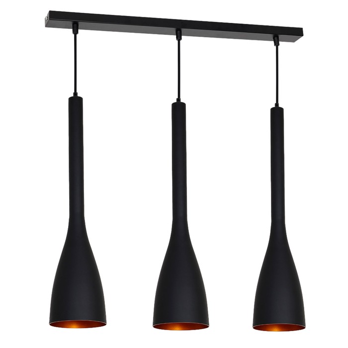 Светильник ALUMI 2 3x60Вт E27 чёрный 65x15x100см