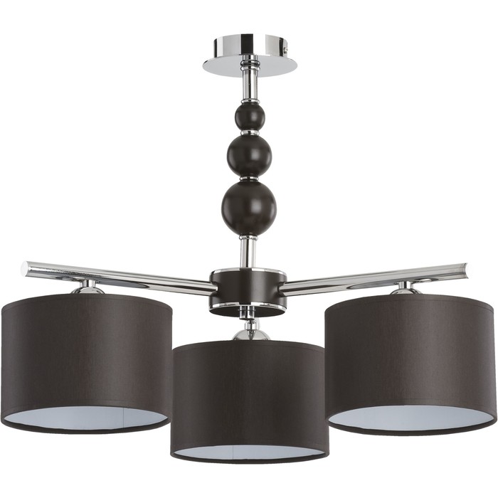 Люстра потолочная PAMELA 3x40Вт E14 венге, хром 64x64x65см