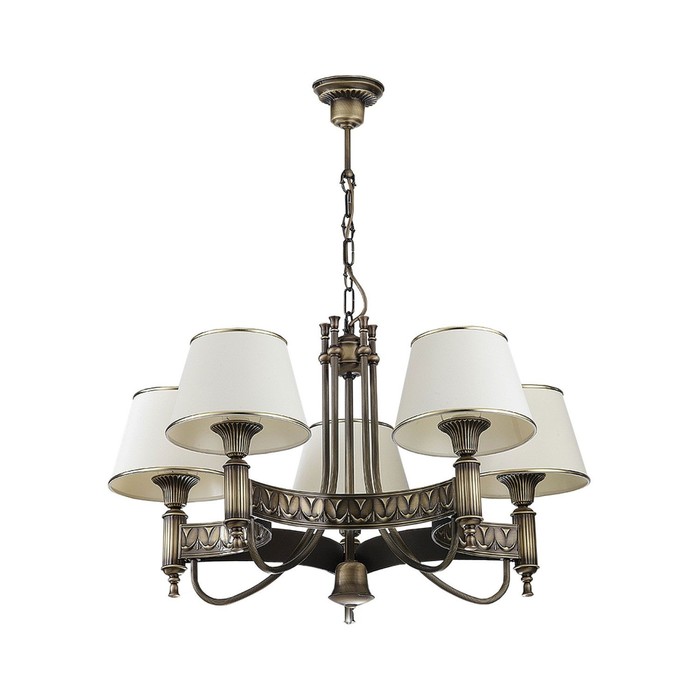 Люстра подвесная FRYDERYK 5x60Вт E27 патинированная латунь 84x84x82см