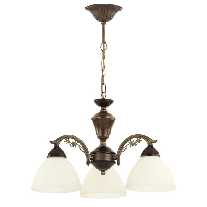 Люстра подвесная PRAGA 3x60Вт E27 античная бронза, коричневый 60x60x61см