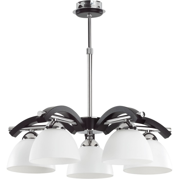 Люстра подвесная FUJI 5x60Вт E27 венге, хром 50x50x45см