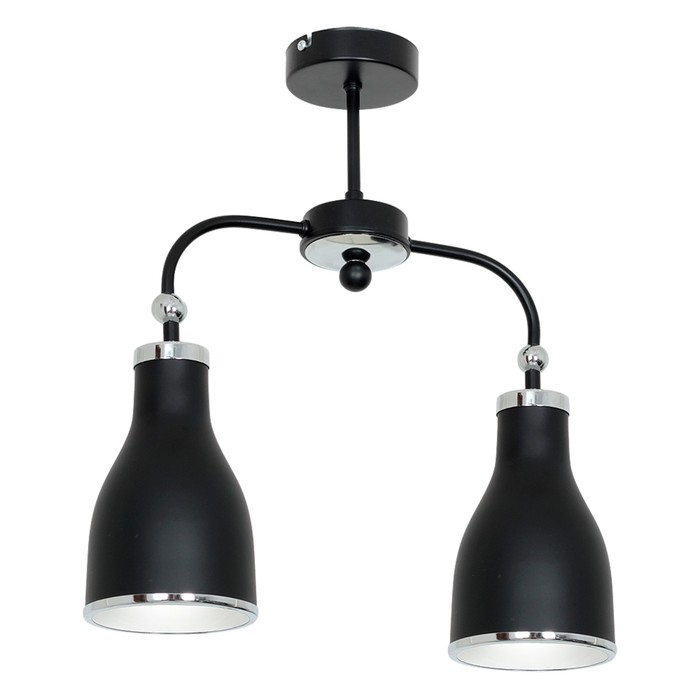 Светильник GREG 2x60Вт E27 чёрный хром 42x12x45см