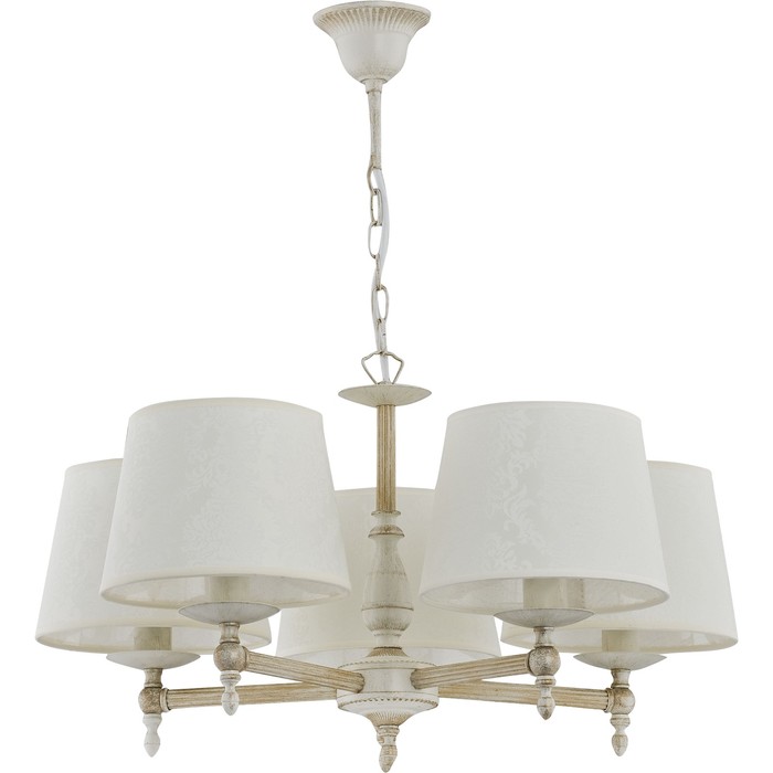 Люстра подвесная ROKSANA WHITE 5x40Вт E14 белый патина 67x67x88см