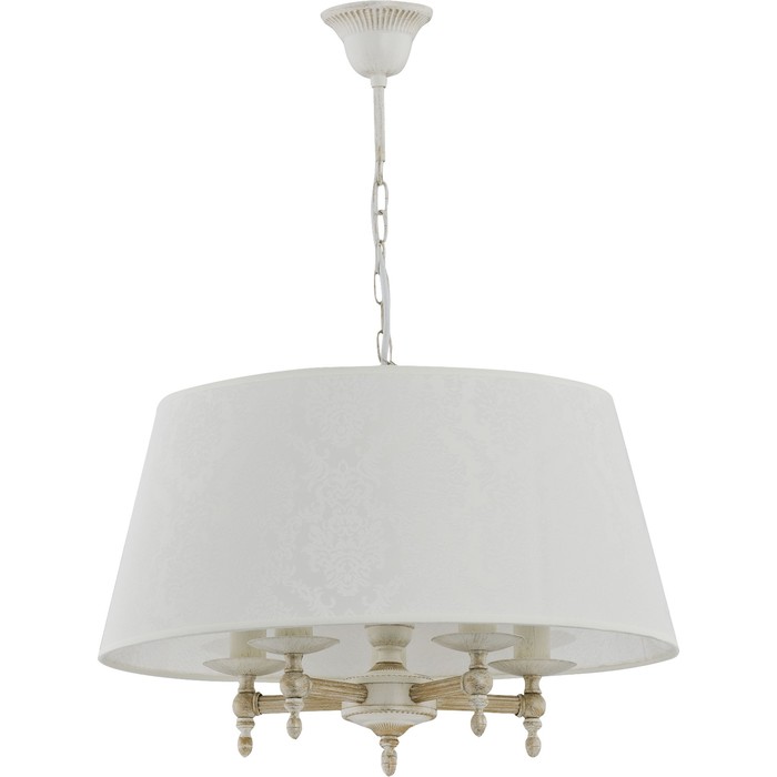 Люстра подвесная ROKSANA WHITE 5x40Вт E14 белый патина 55x55x88см