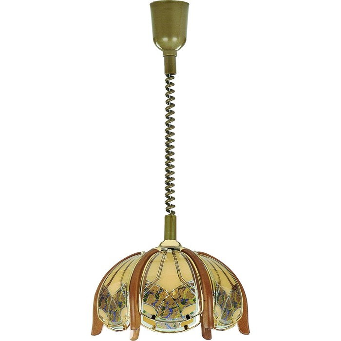 Светильник JASKOLKA 1x60Вт E27 бук золото 32x32x120см