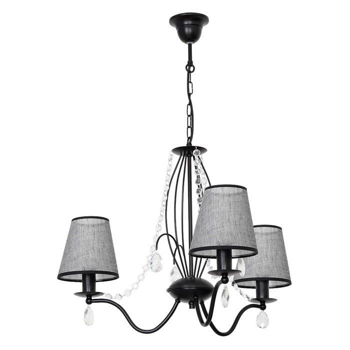 Люстра подвесная SIMONE 3x60Вт E27 чёрный 64x64x78см