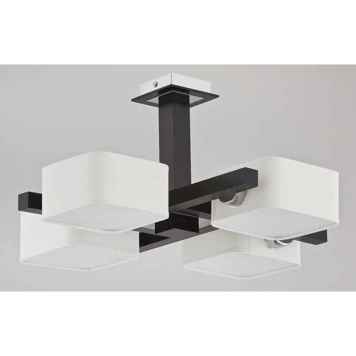 Люстра потолочная JUNIOR ECRU 4x40Вт E14 хром, венге 50x50x28см