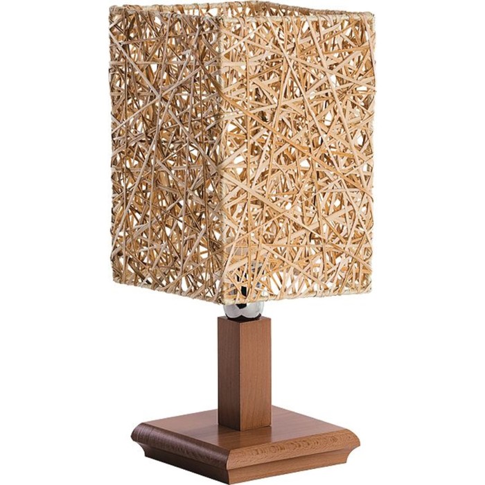 Настольная лампа ABAKA BEZ 1x40Вт E14 светлое дерево 18x18x21см