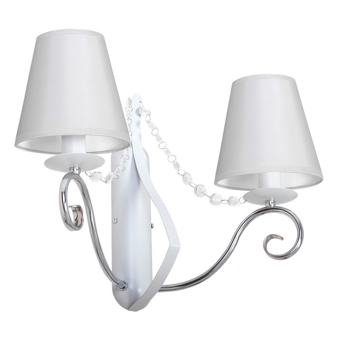 Бра VERA 2x60Вт E14 белый, хром 23x42x23см